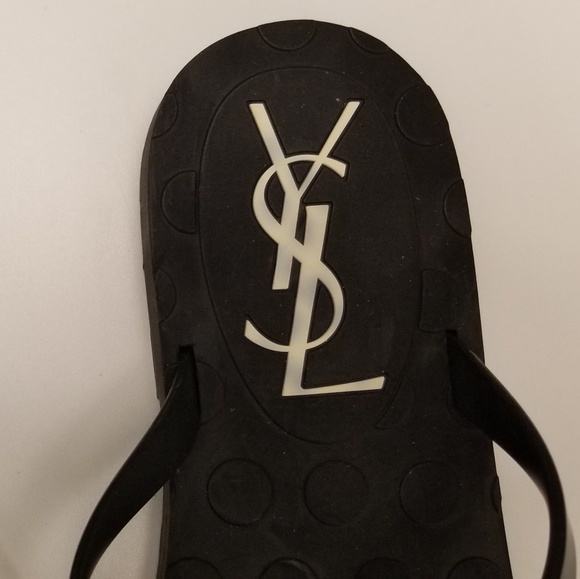 NEW Black Yves Saint LaurentThong Flip Flops YSL - Picture 6 of 8